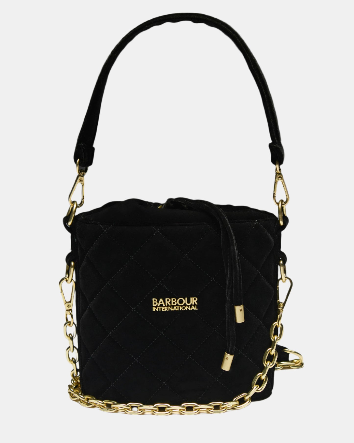 Barbour International Quilted Balham Womens Mini Bucket Bag - Velvet Black