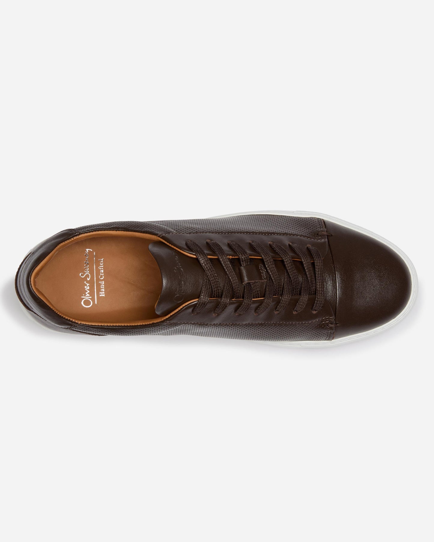 Oliver Sweeney Almada Mens Perforated Leather Trainers - Brown