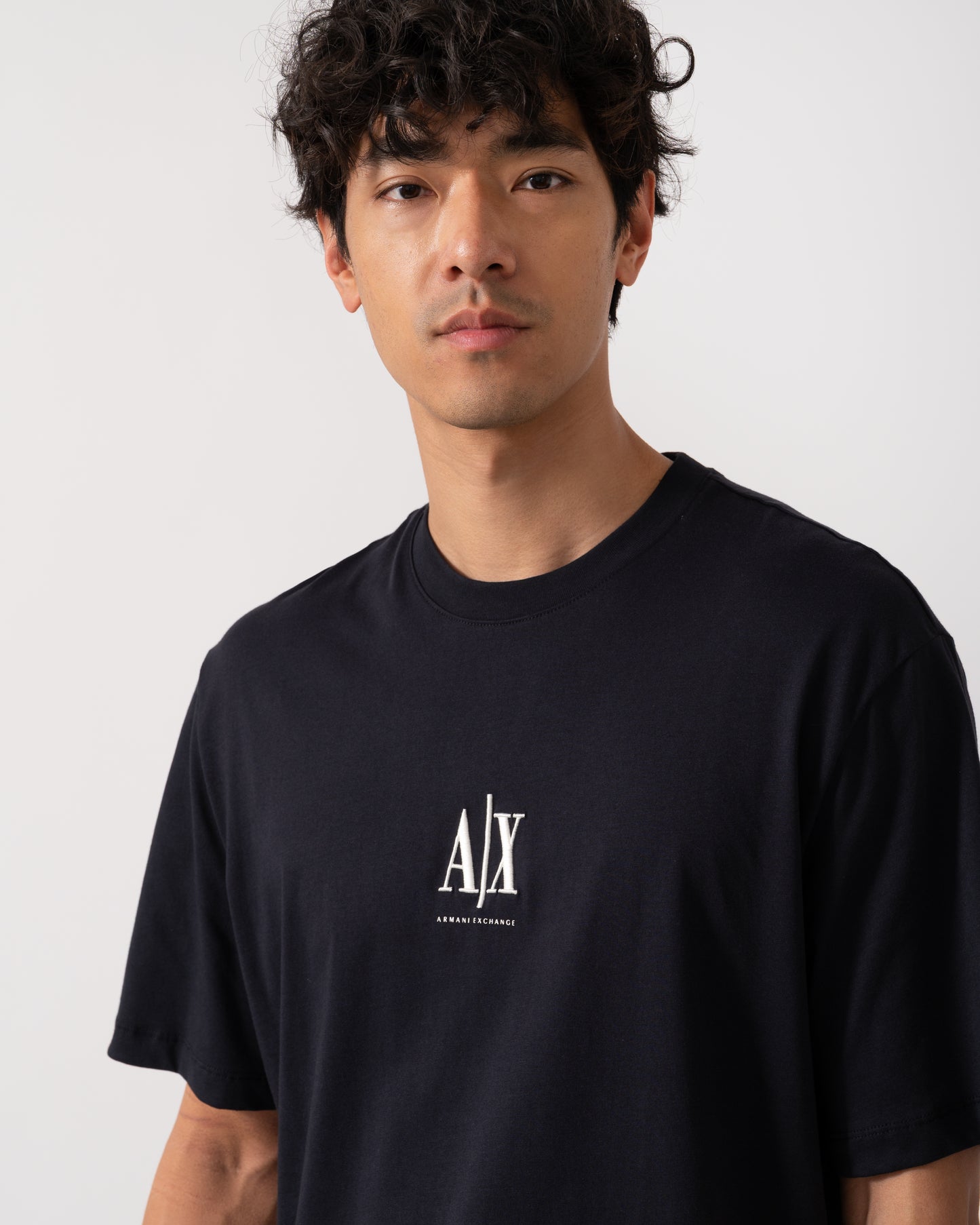 Armani Exchange Mens Embroidered A|X Centre Logo T-Shirt - Deep Navy UB101