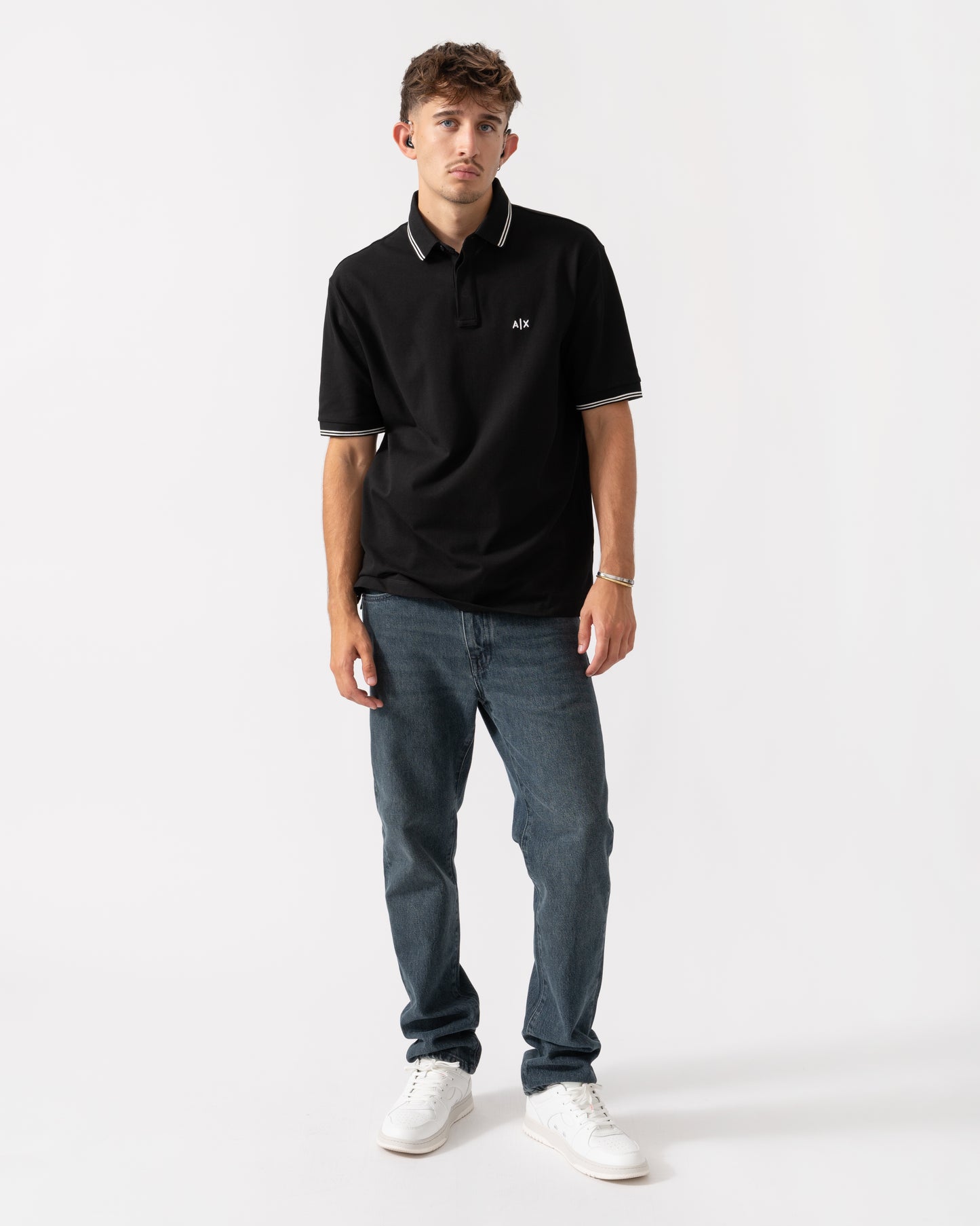 Armani Exchange Mens Polo Shirt XM001287-AF17321 - Black UC001