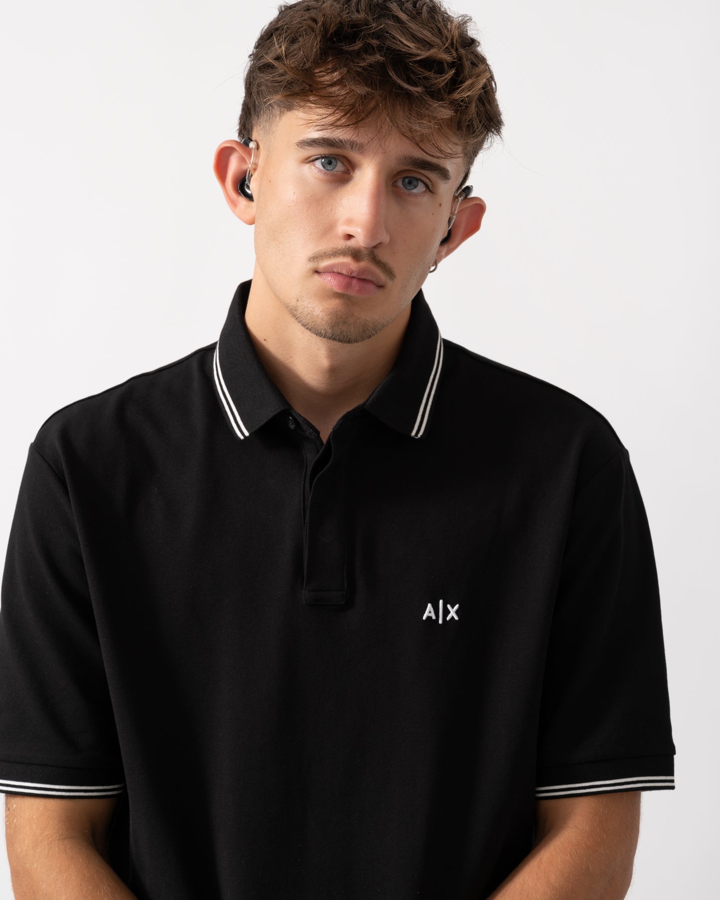 Armani Exchange Mens Polo Shirt XM001287-AF17321 - Black UC001