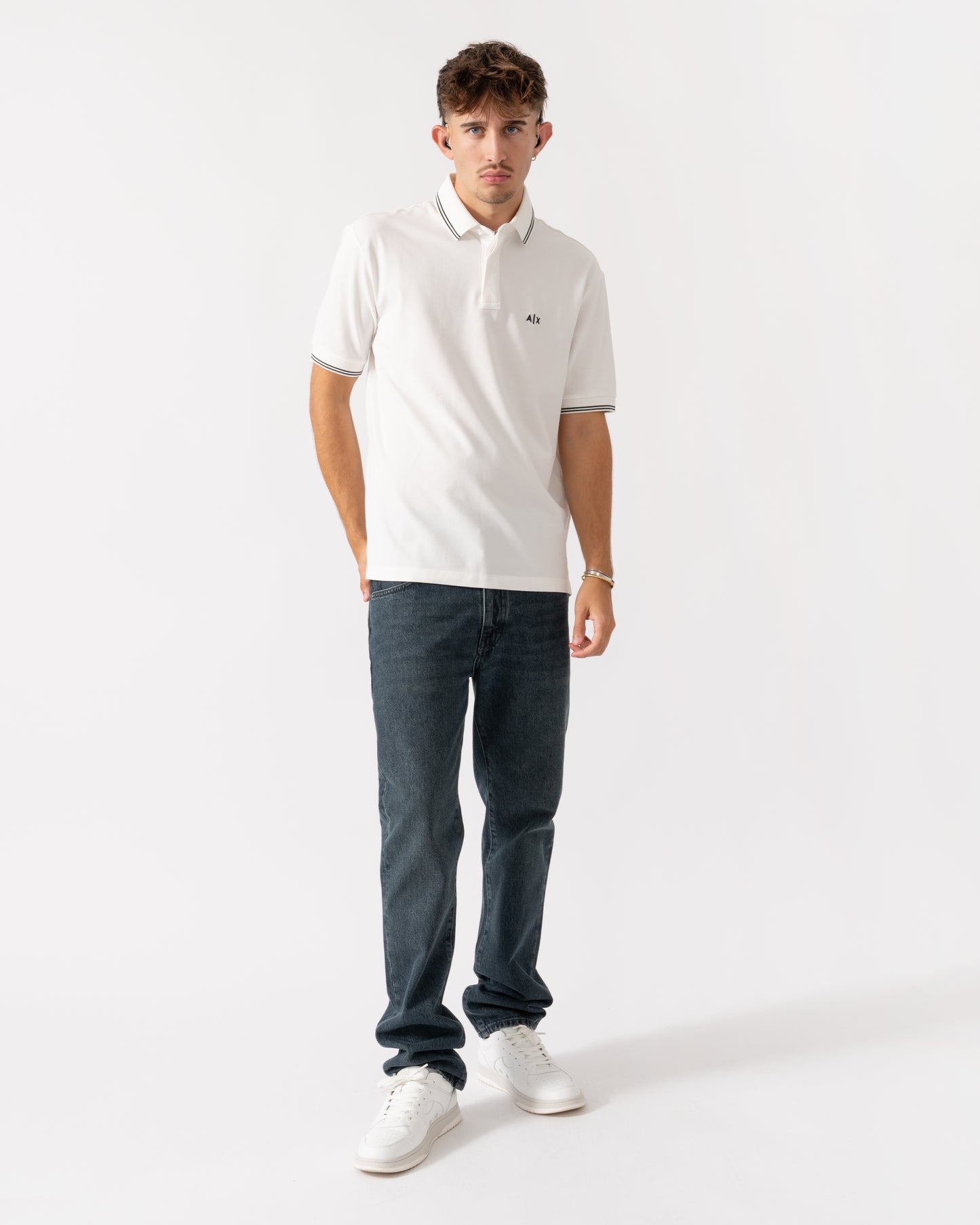 Armani Exchange Mens Polo Shirt XM001287-AF17321 - Off White U0009