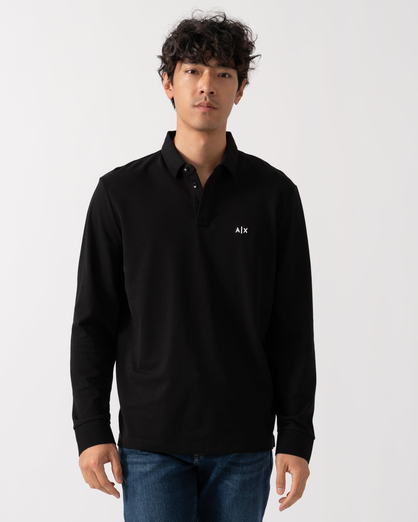 Armani Exchange Mens Polo Shirt XM001288-AF17321 - Black UC001
