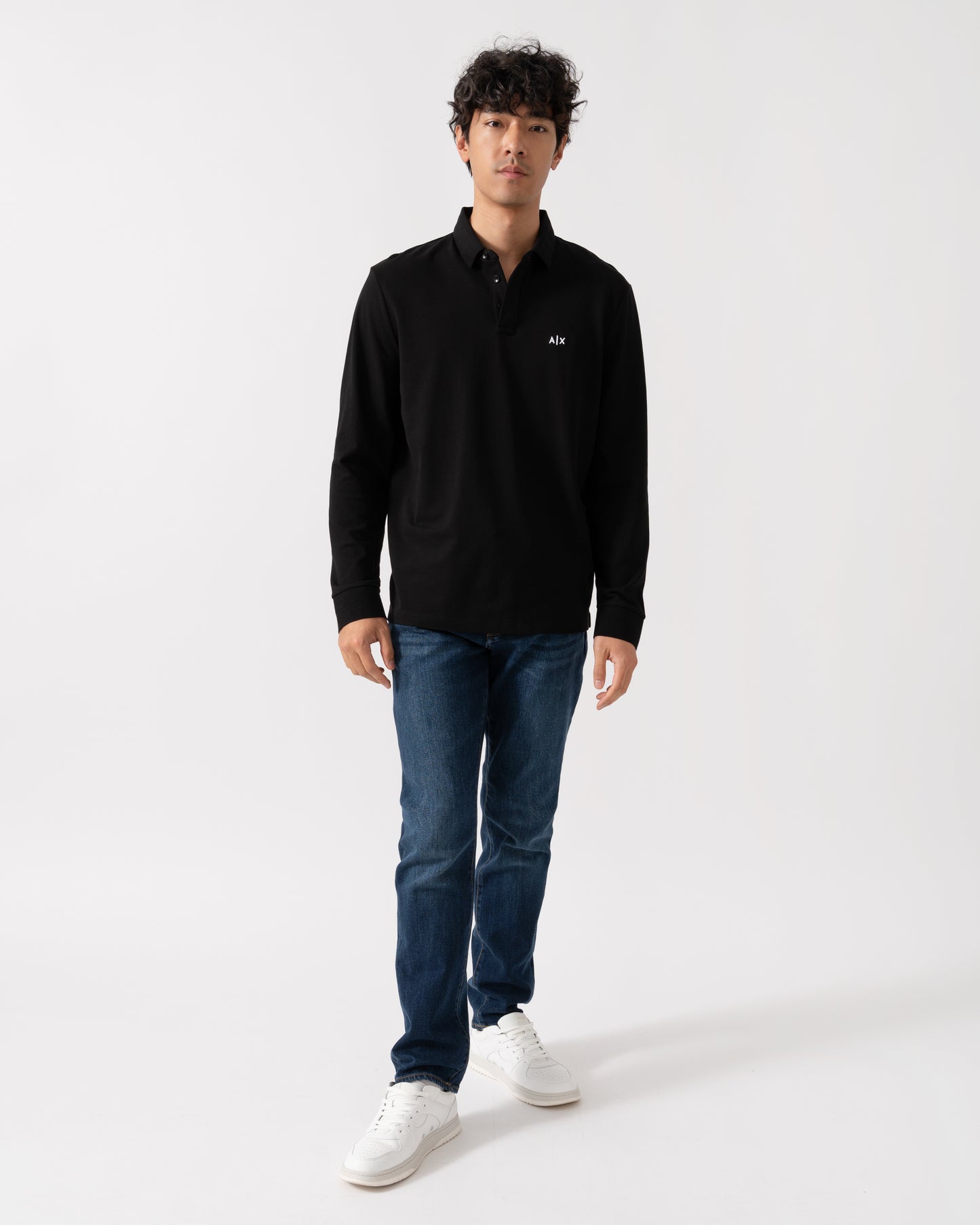 Armani Exchange Mens Polo Shirt XM001288-AF17321 - Black UC001