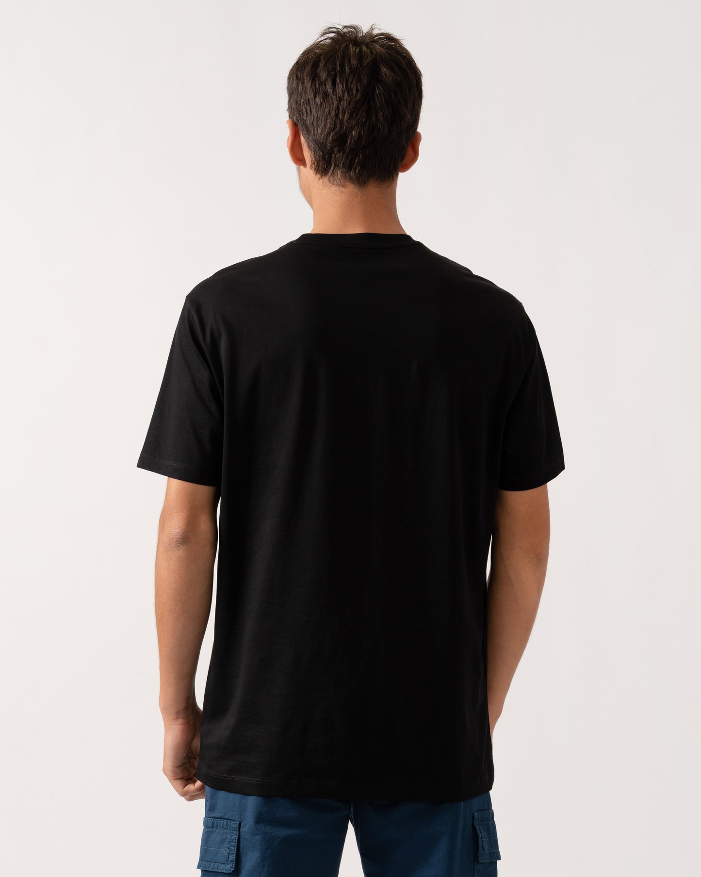 Armani Exchange Mens Regular Fit Mercerised Cotton T-Shirt - Black UC001