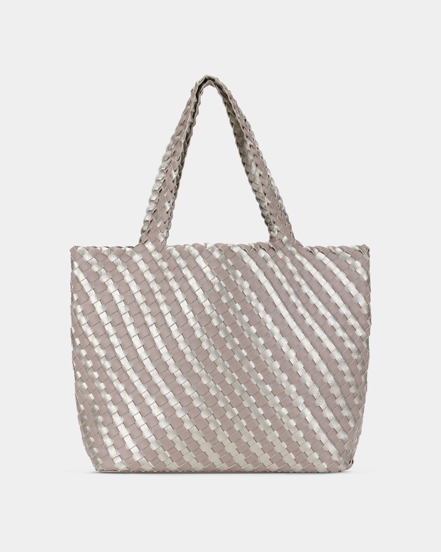 Ilse Jacobsen Reversable Dual Colour Womens Braided Shopper - Atmosphere Platin 149780