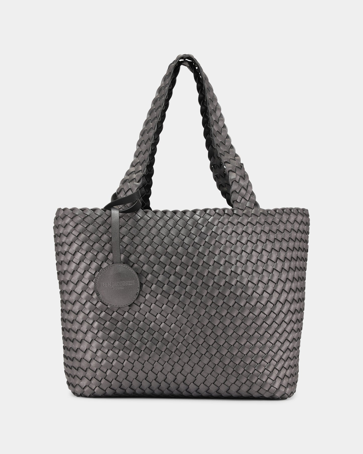 Ilse Jacobsen Reversable Womens Braided Shopper - Black Gun metal 001718