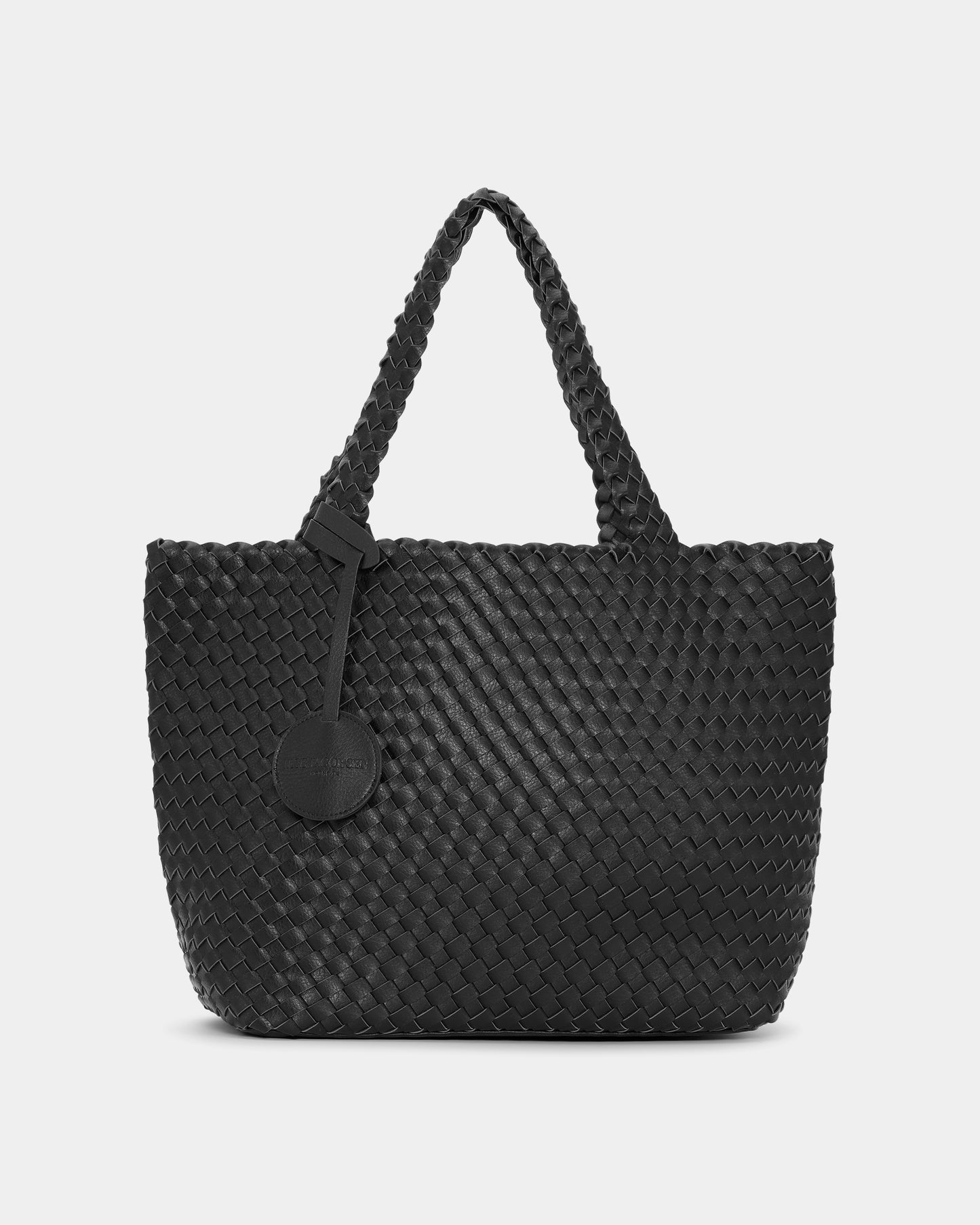 Ilse Jacobsen Reversable Womens Braided Shopper - Black Gun metal 001718