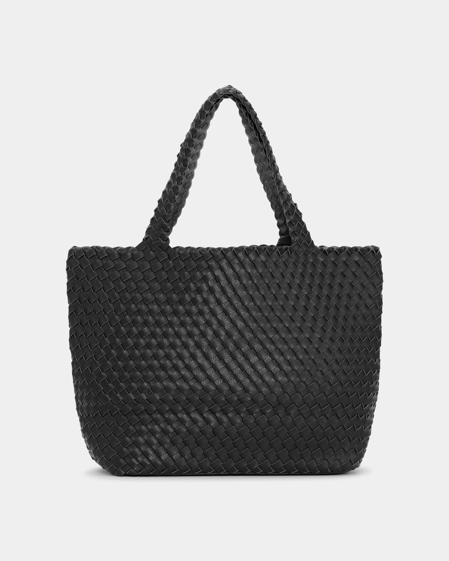 Ilse Jacobsen Reversable Womens Braided Shopper - Black Gun metal 001718