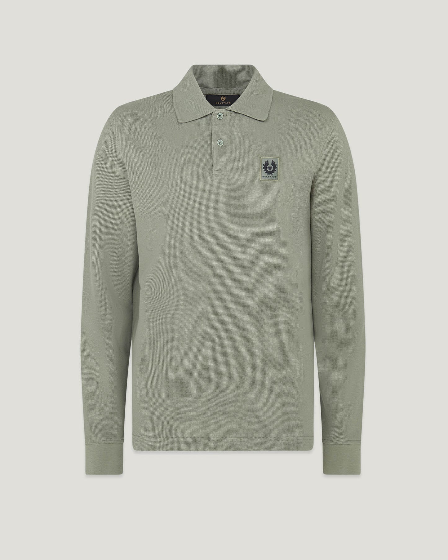 Belstaff Long Sleeved Mens Essentials Polo - Sage Green