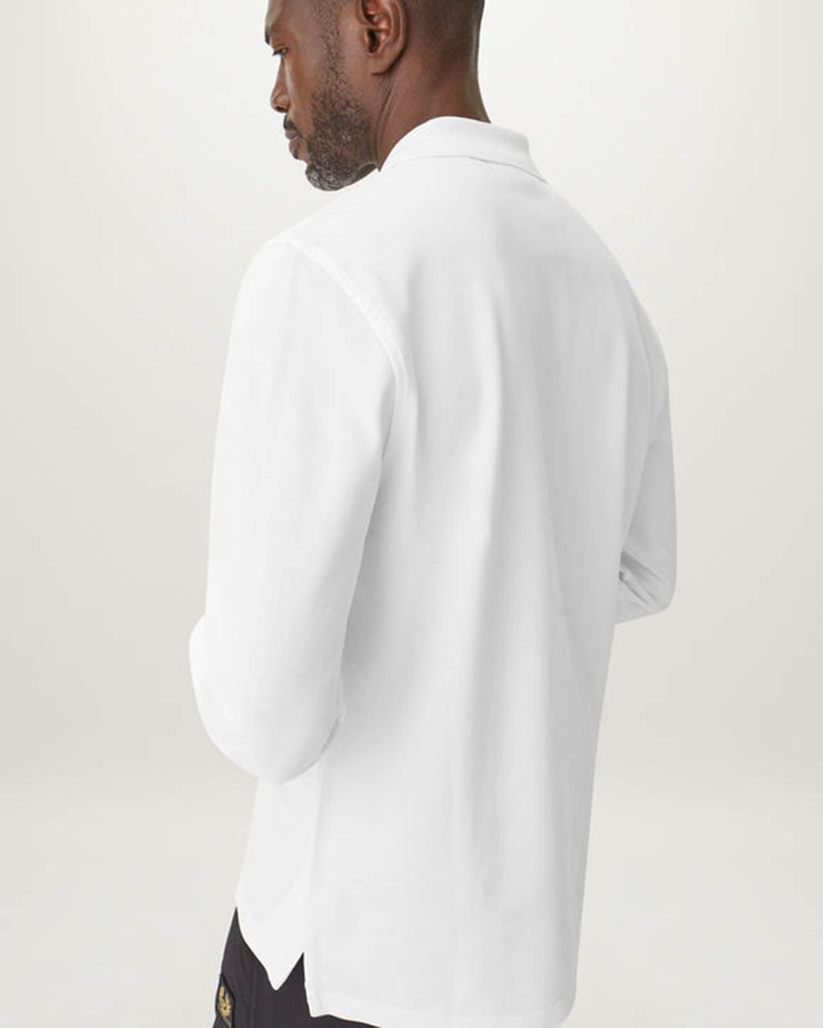 Belstaff Long Sleeved Mens Essentials Polo - White
