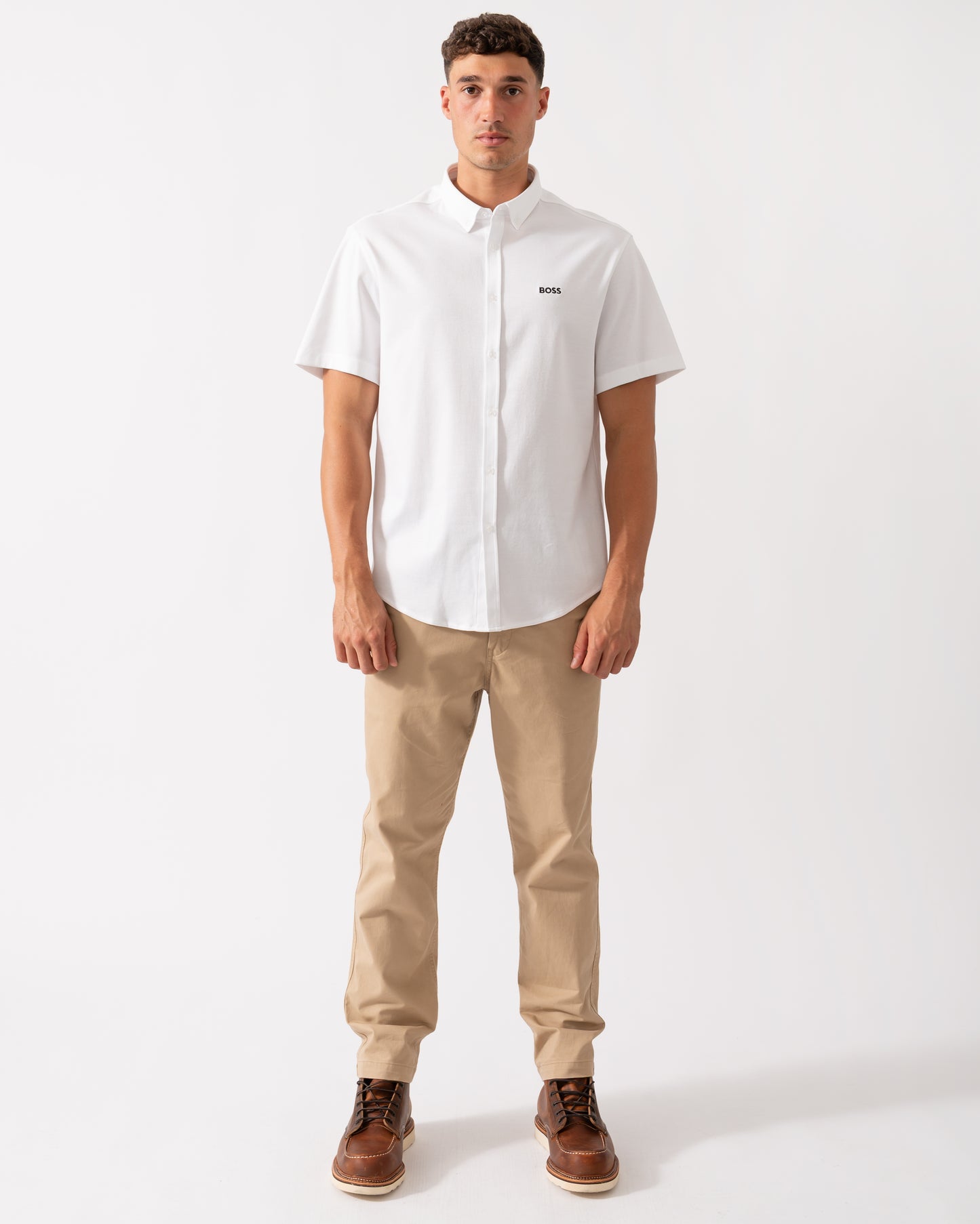 BOSS Green B_Motion Mens Short Sleeve Shirt 50544784 - White 100