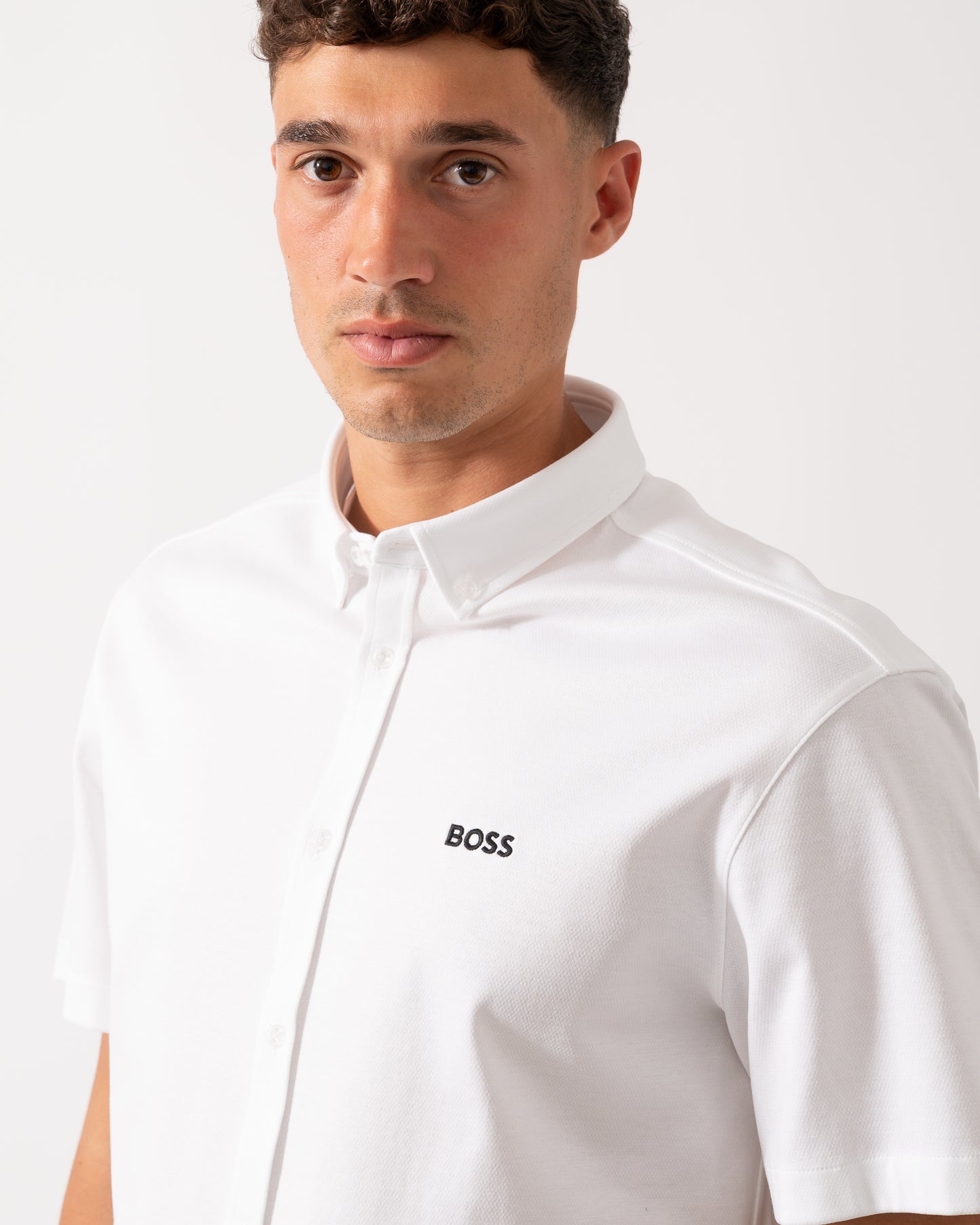 BOSS Green B_Motion Mens Short Sleeve Shirt 50544784 - White 100