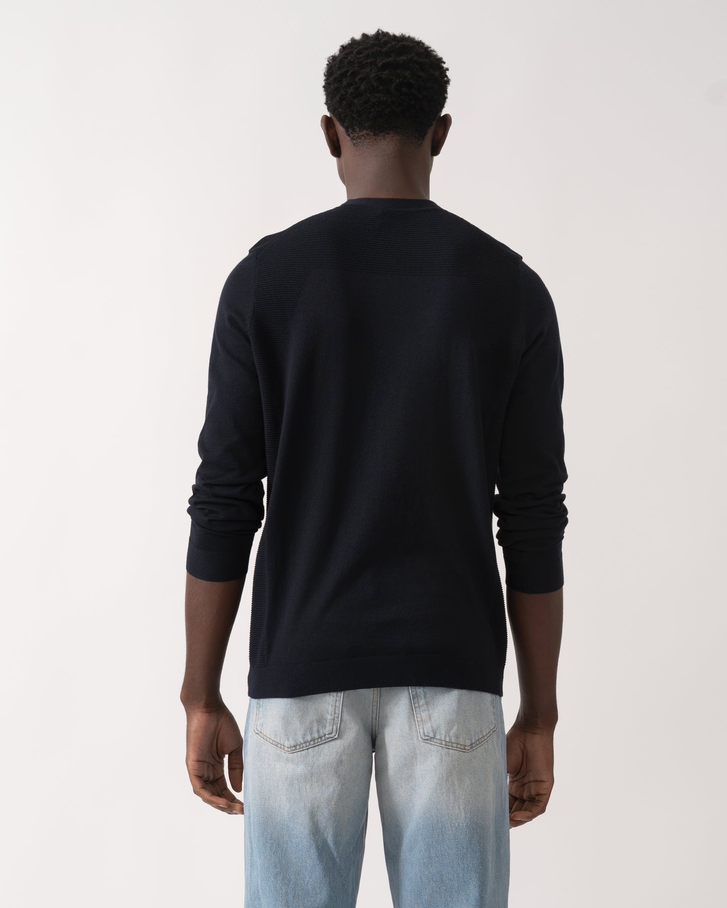 BOSS Green Momentum-Lite Crew Neck Mens Jumper - Dark Blue 402