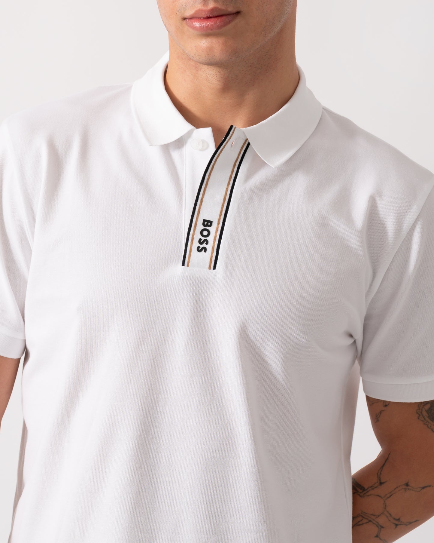 BOSS Green Paddy GOC Mens Polo Shirt - White 100