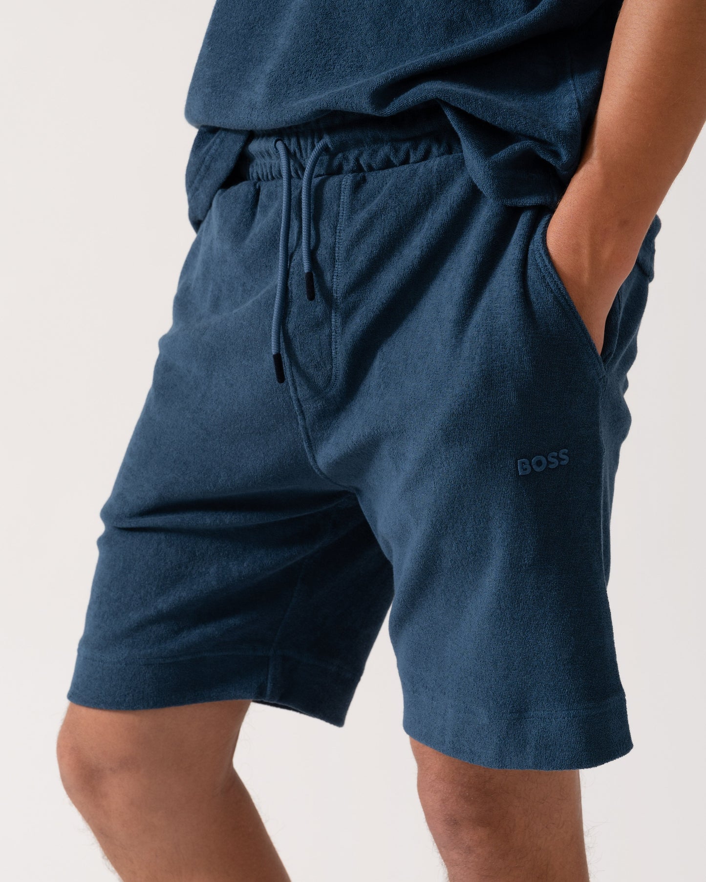 BOSS Orange Doubletowel Mens Shorts - Open Blue 466