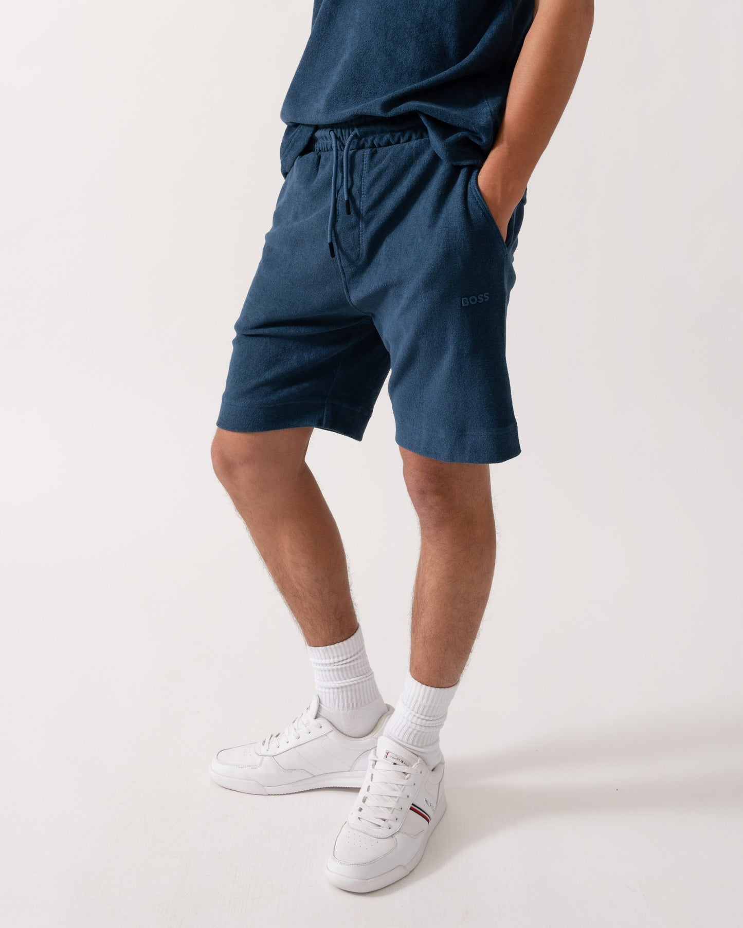 BOSS Orange Doubletowel Mens Shorts - Open Blue 466