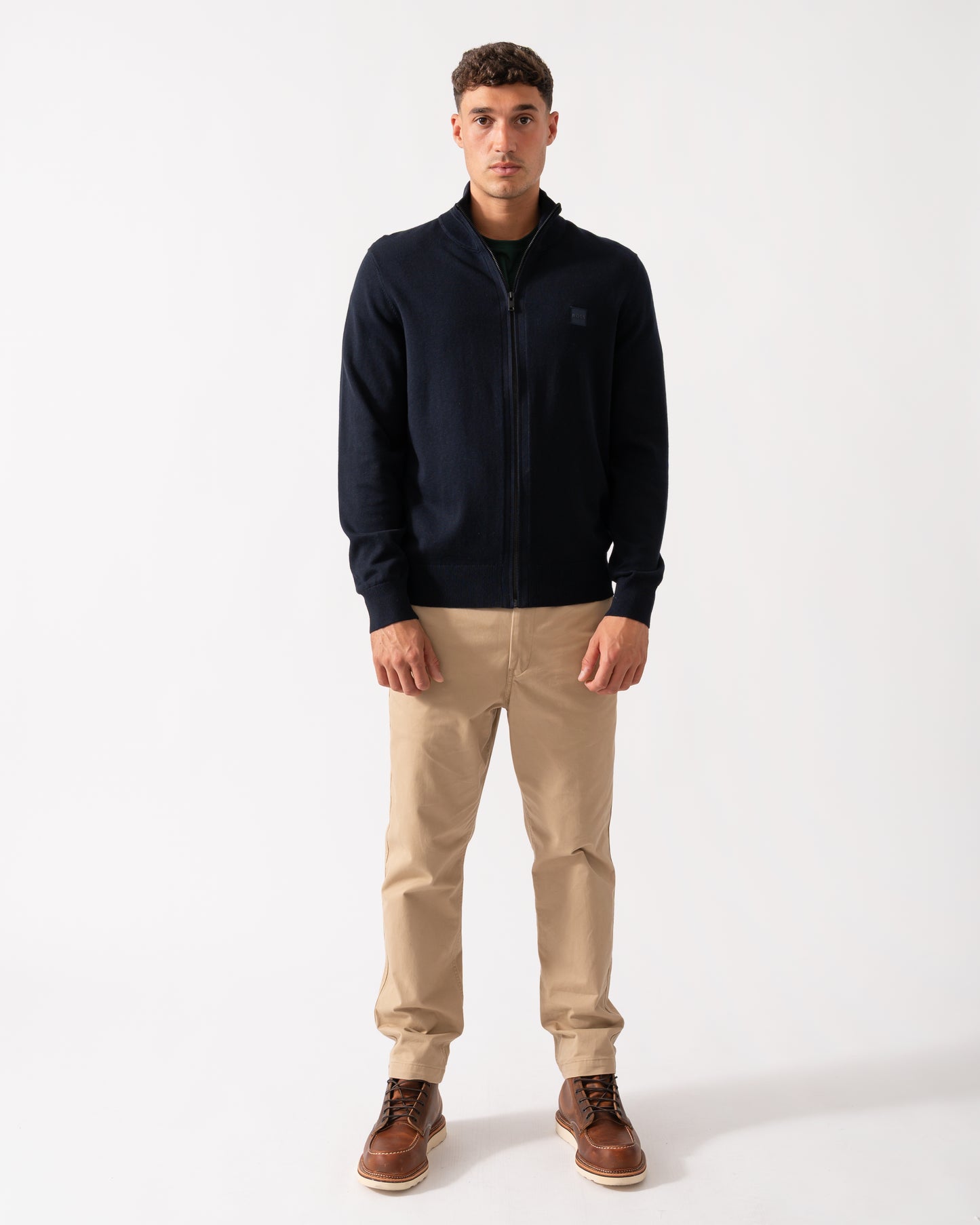 BOSS Orange Kanozip Mens Full Zip Jumper - Dark Blue 404