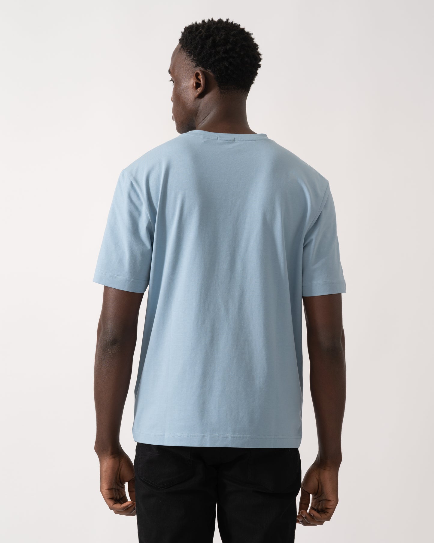 BOSS Orange TChup Mens Crew Neck Small Logo T-Shirt - Light/Pastel Blue 451