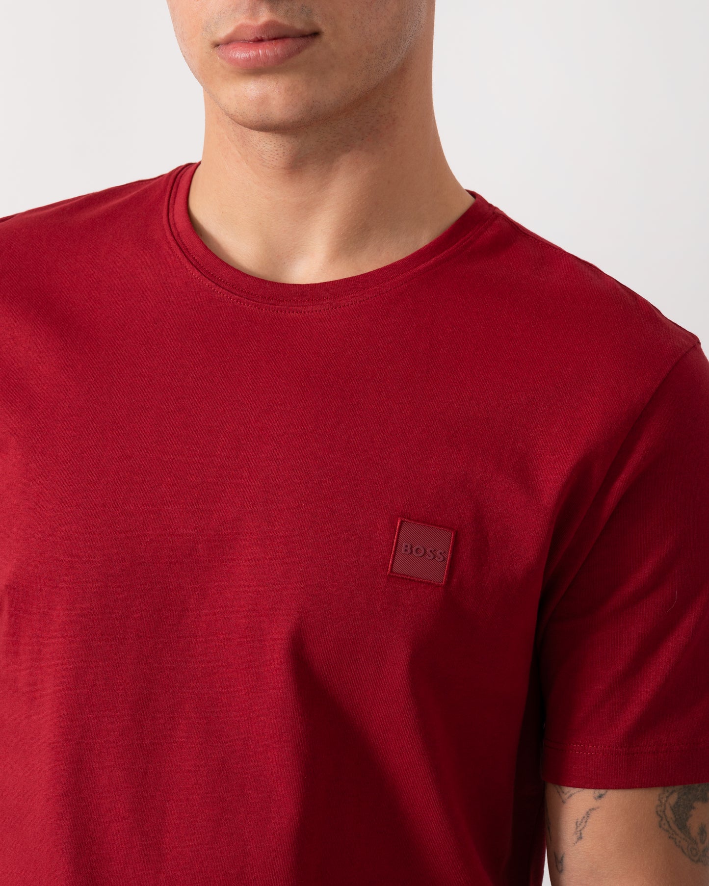 BOSS Orange Tales Mens Cotton-Jersey T-shirt With Logo Patch - Medium Red 614