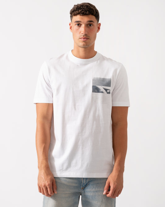 BOSS Orange Te Container Mens Graphic Print T-Shirt - White 100