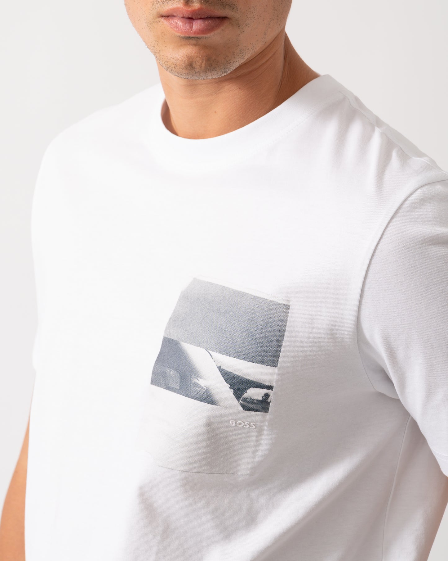 BOSS Orange Te Container Mens Graphic Print T-Shirt - White 100