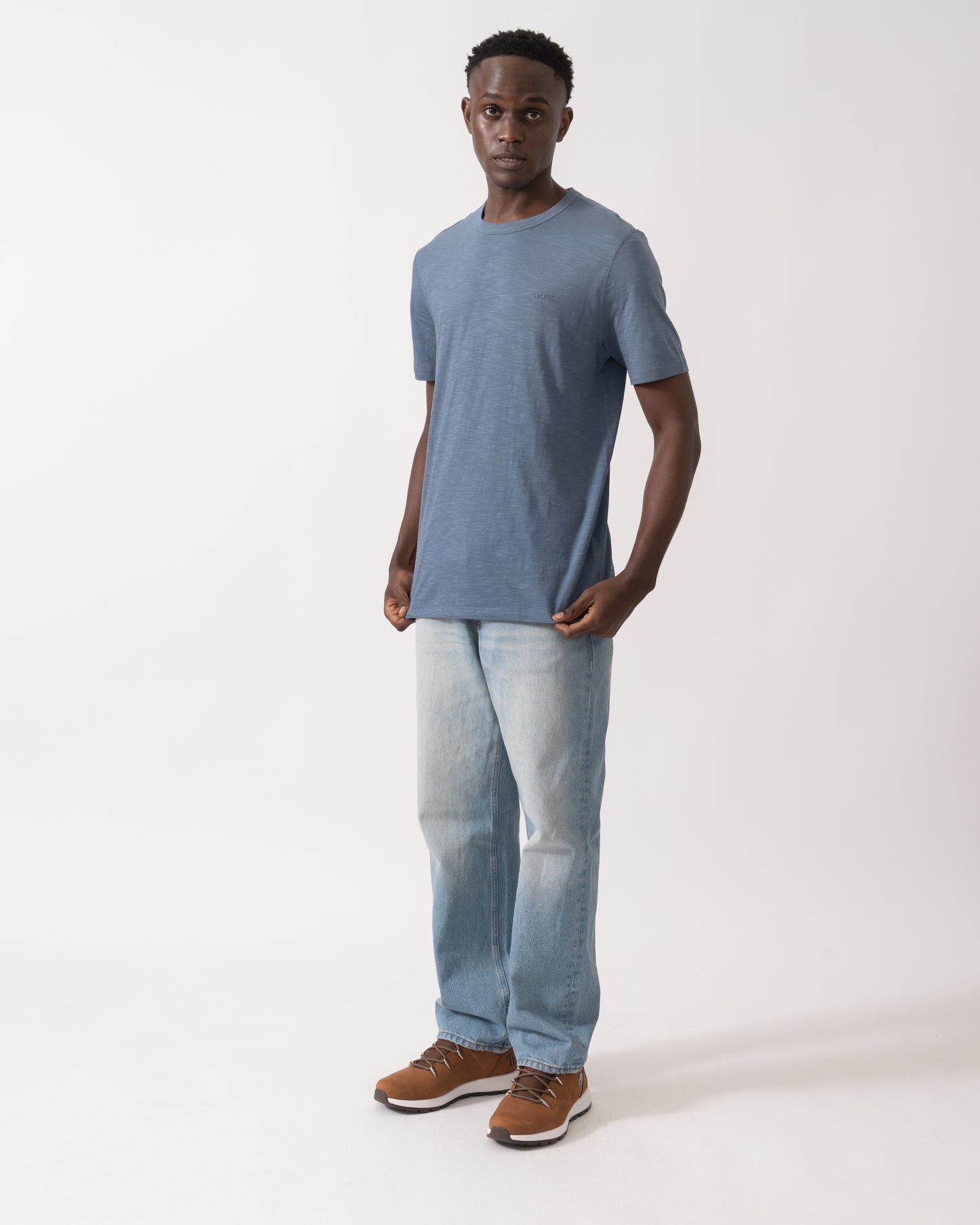 BOSS Orange Tegood Mens Crew Neck T-Shirt - Open Blue 495