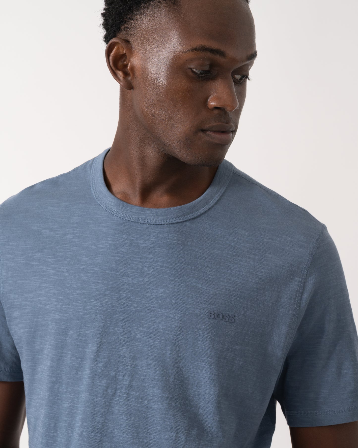 BOSS Orange Tegood Mens Crew Neck T-Shirt - Open Blue 495