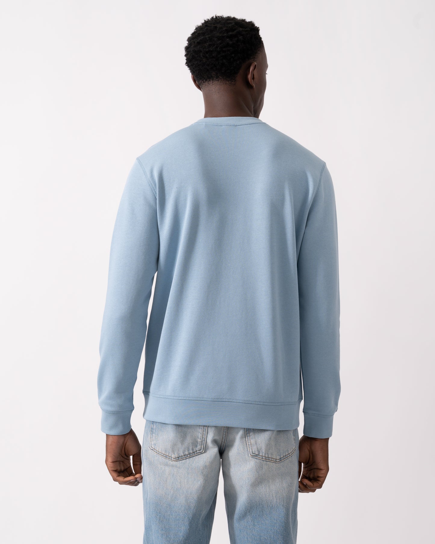 BOSS Orange Westart Mens Crew Neck Sweatshirt With Logo Patch - Light/Pastel Blue 451