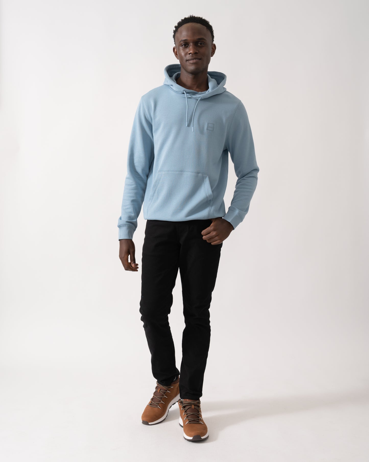 BOSS Orange Wetalk Mens Pullover Hoodie With Logo Patch - Light/Pastel Blue 451