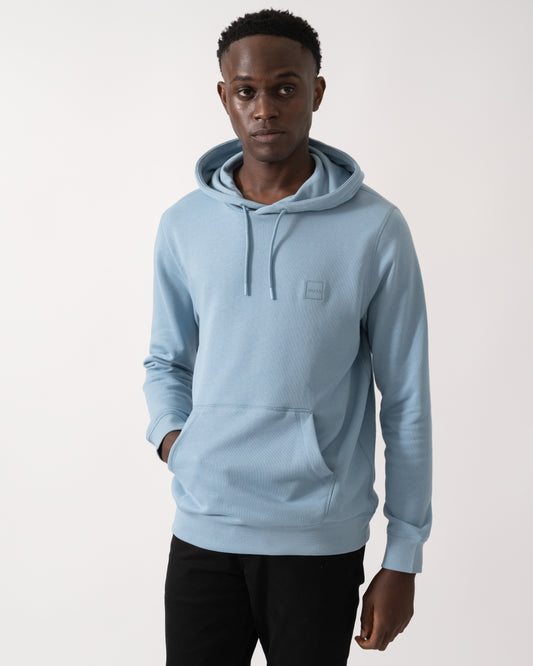 BOSS Orange Wetalk Mens Pullover Hoodie With Logo Patch - Light/Pastel Blue 451