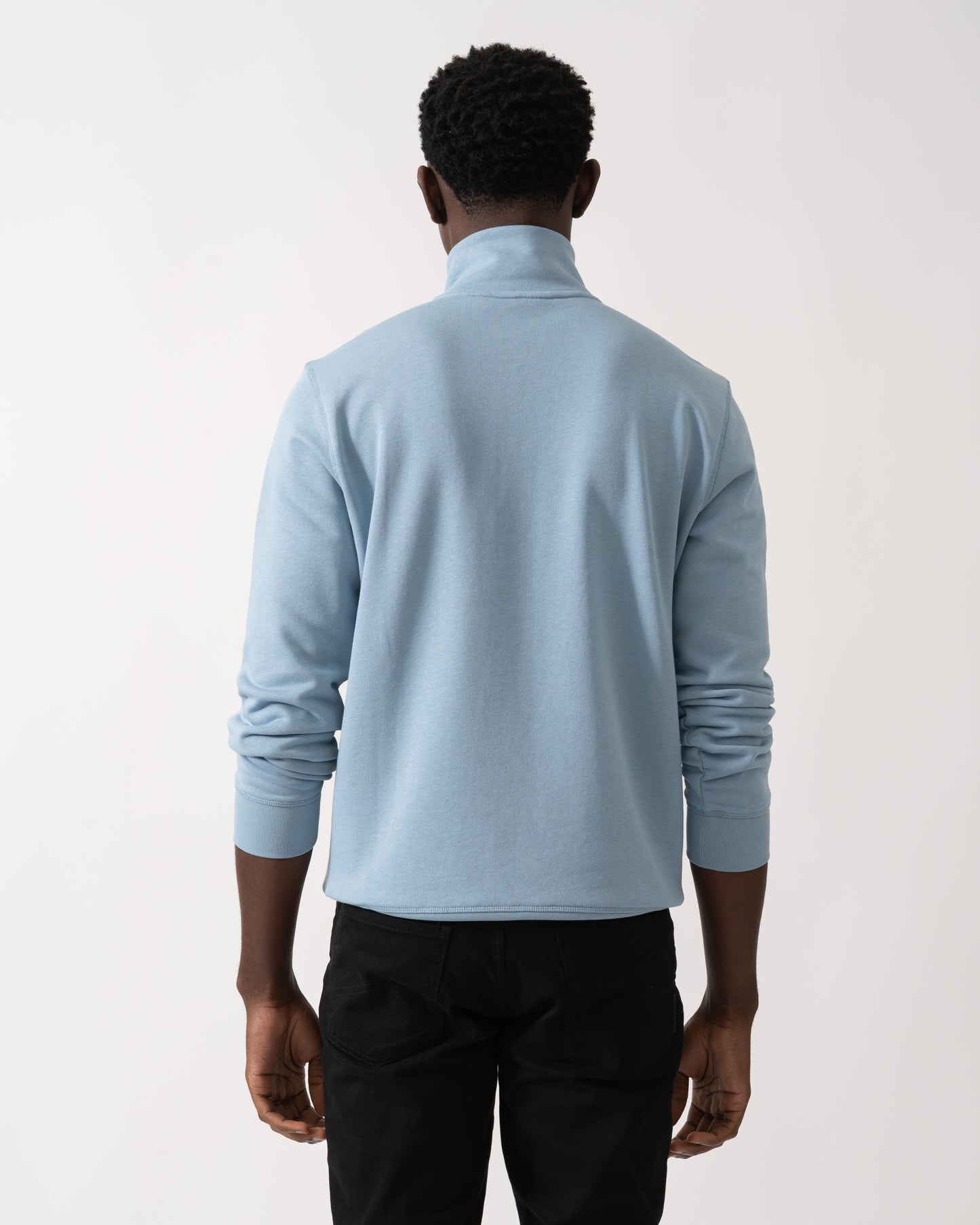 BOSS Orange Zetrust Mens 1/4 Zip Sweatshirt - Light/Pastel Blue 451