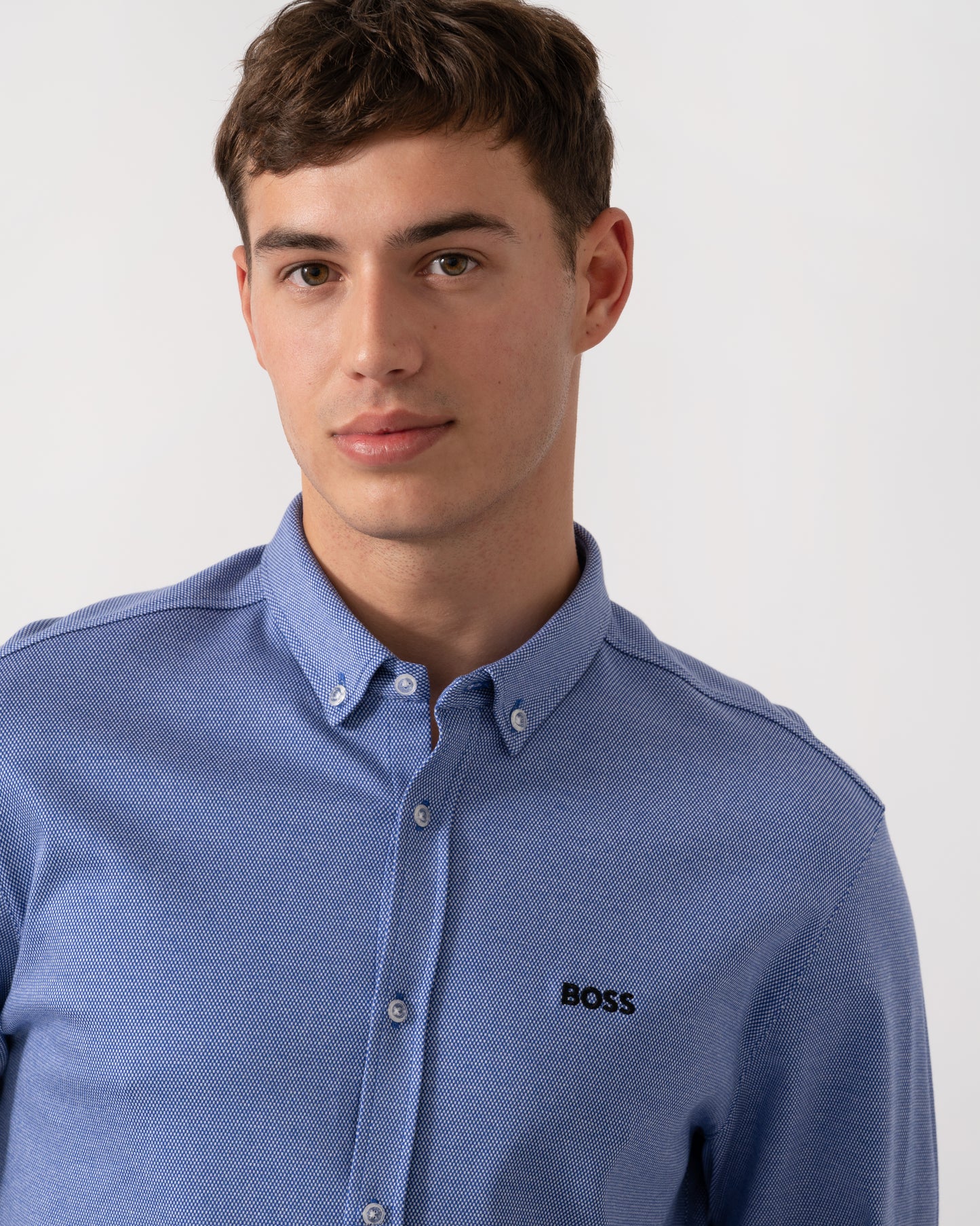BOSS Green B_Motion Mens Regular-Fit Shirt in Dynamic Cotton Jersey - Medium Blue 422