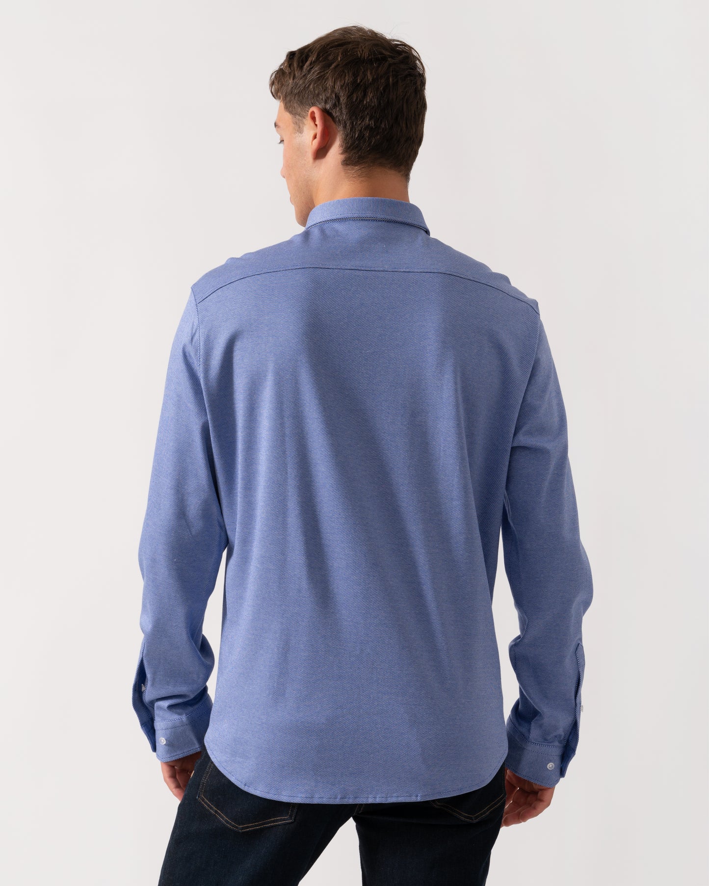 BOSS Green B_Motion Mens Regular-Fit Shirt in Dynamic Cotton Jersey - Medium Blue 422