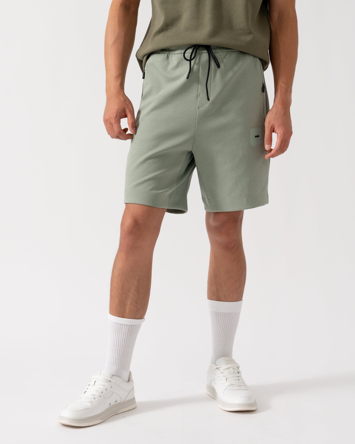BOSS Green Headlo Rib Mens Shorts - Open Green 357
