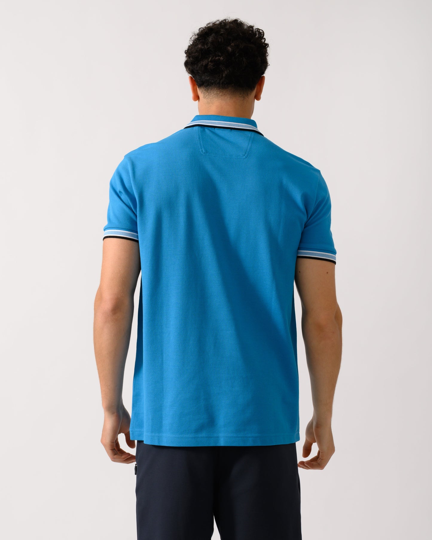 BOSS Green Paddy Mens Cotton-Piqué Polo Shirt with Contrast Logo - Turquoise/Aqua 443