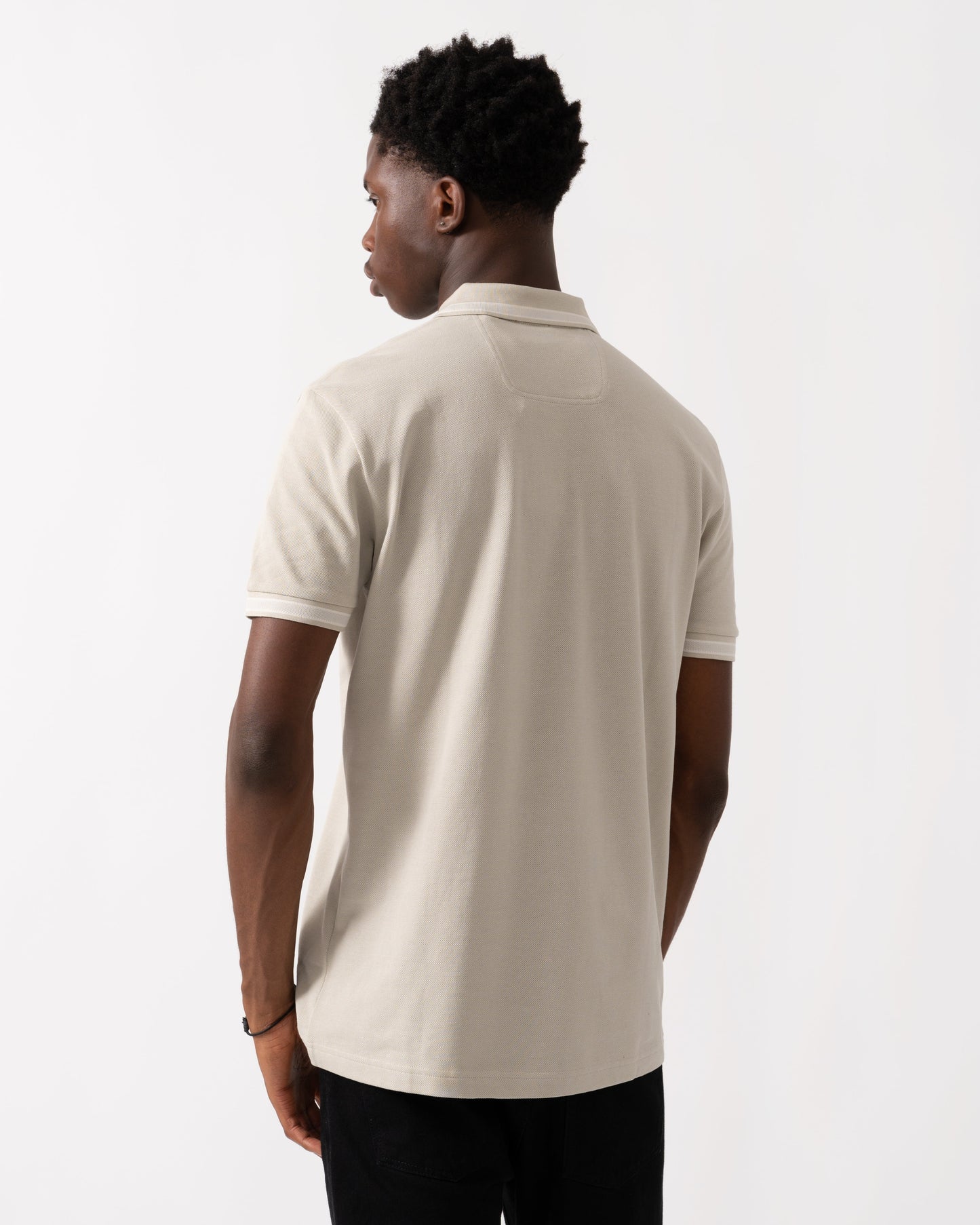 BOSS Green Paddy Mens Cotton-Piqué Polo Shirt with Contrast Logo - Light Beige 274