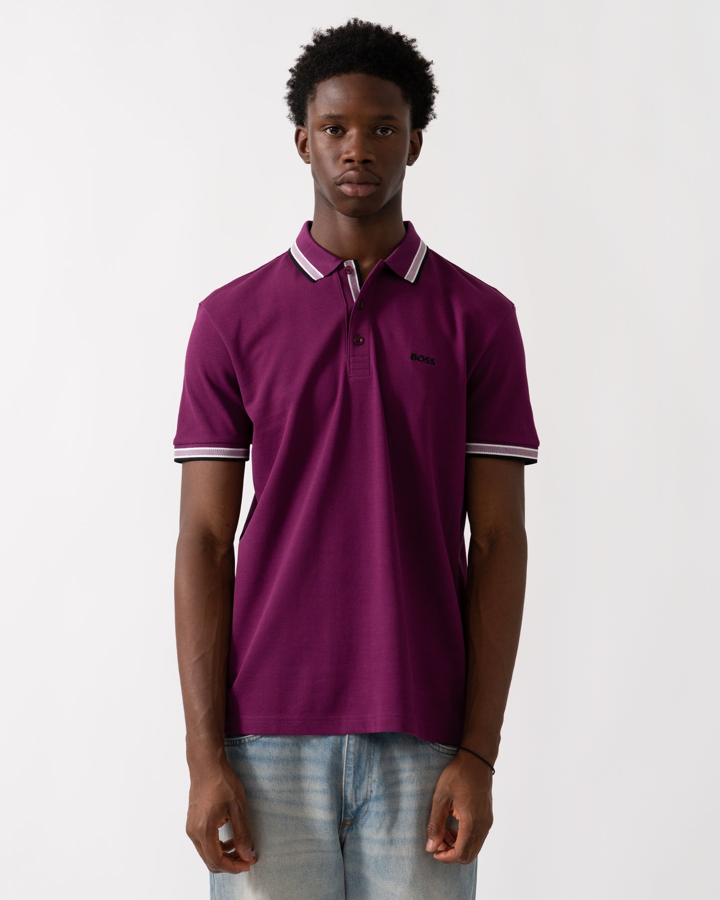 BOSS Green Paddy Mens Cotton-Piqué Polo Shirt with Contrast Logo