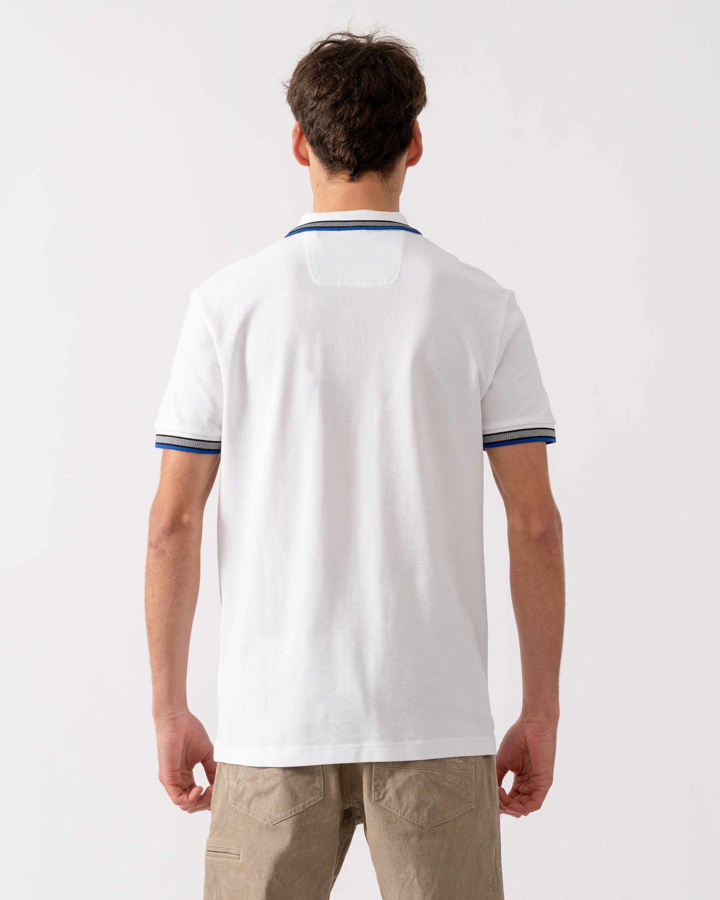 BOSS Green Paddy Mens Cotton-Piqué Polo Shirt with Contrast Logo - Natural 106