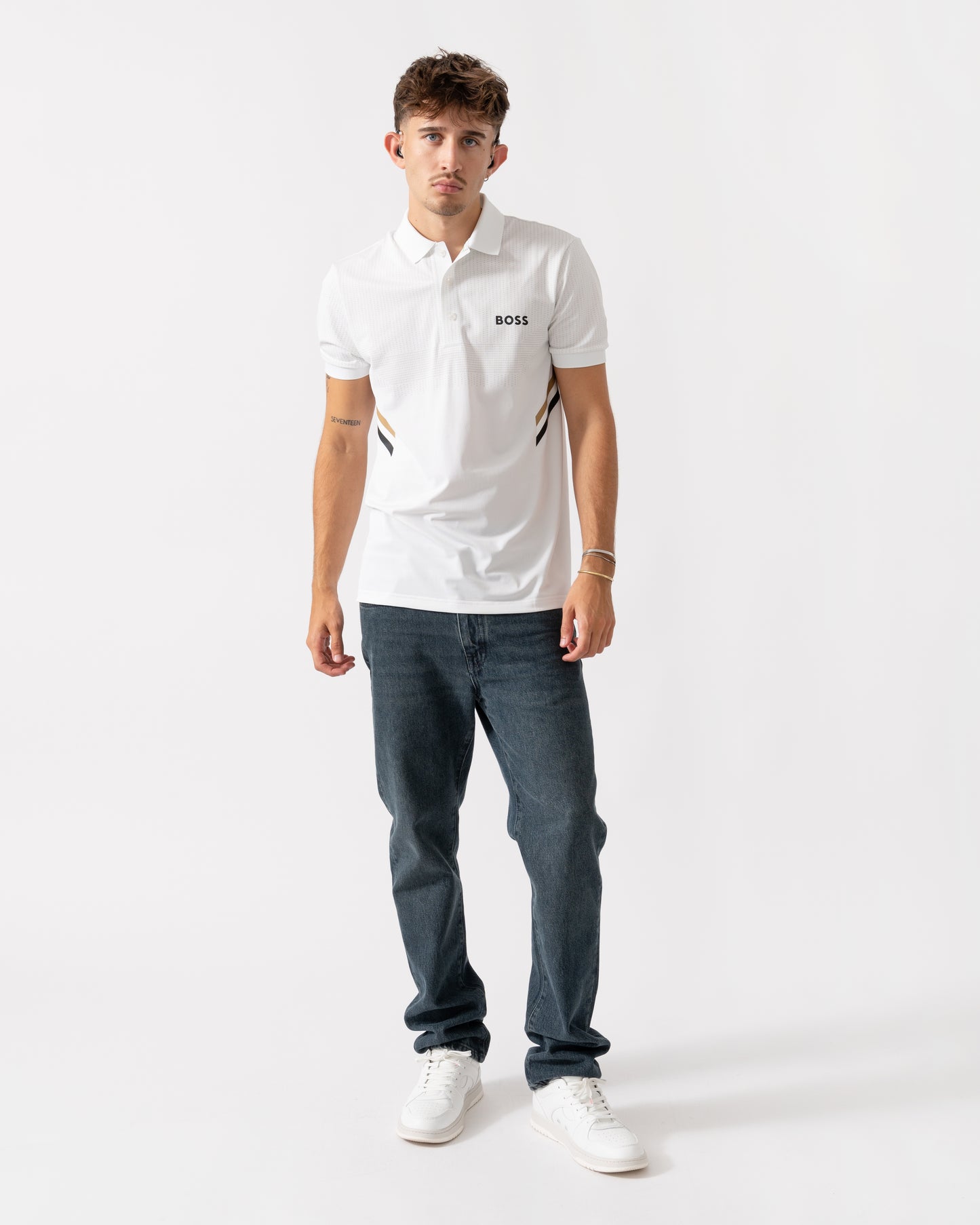 BOSS Green Paule TOC Mens Polo Shirt - White 100