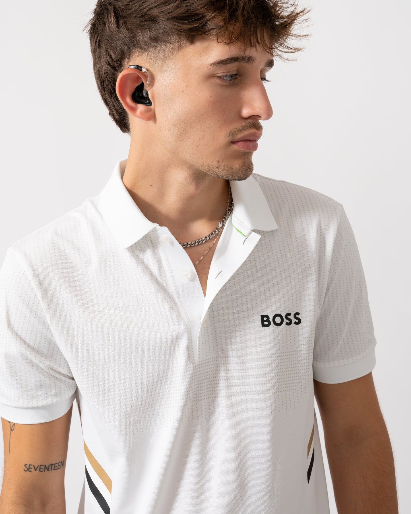 BOSS Green Paule TOC Mens Polo Shirt - White 100