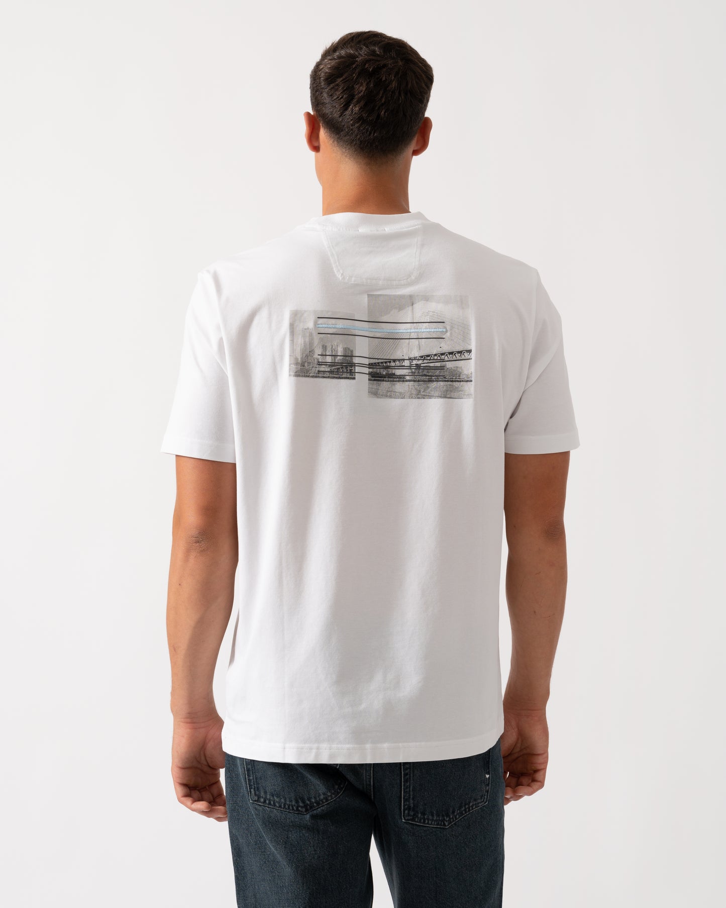 BOSS Green Tee Photoprint Mens T-Shirt - White 100