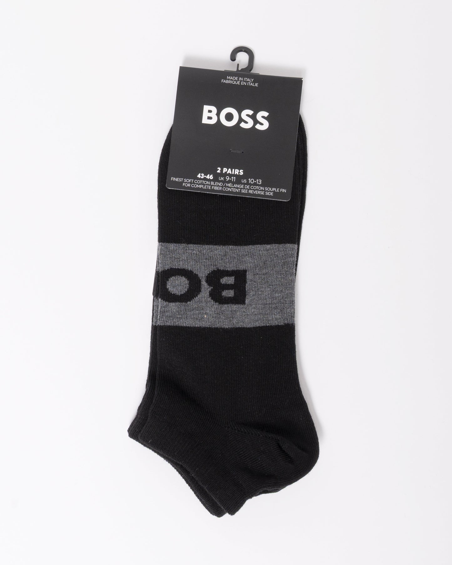 BOSS Orange 2-Pack Mens Ankle-Length Socks in Stretch Fabric - Black 001