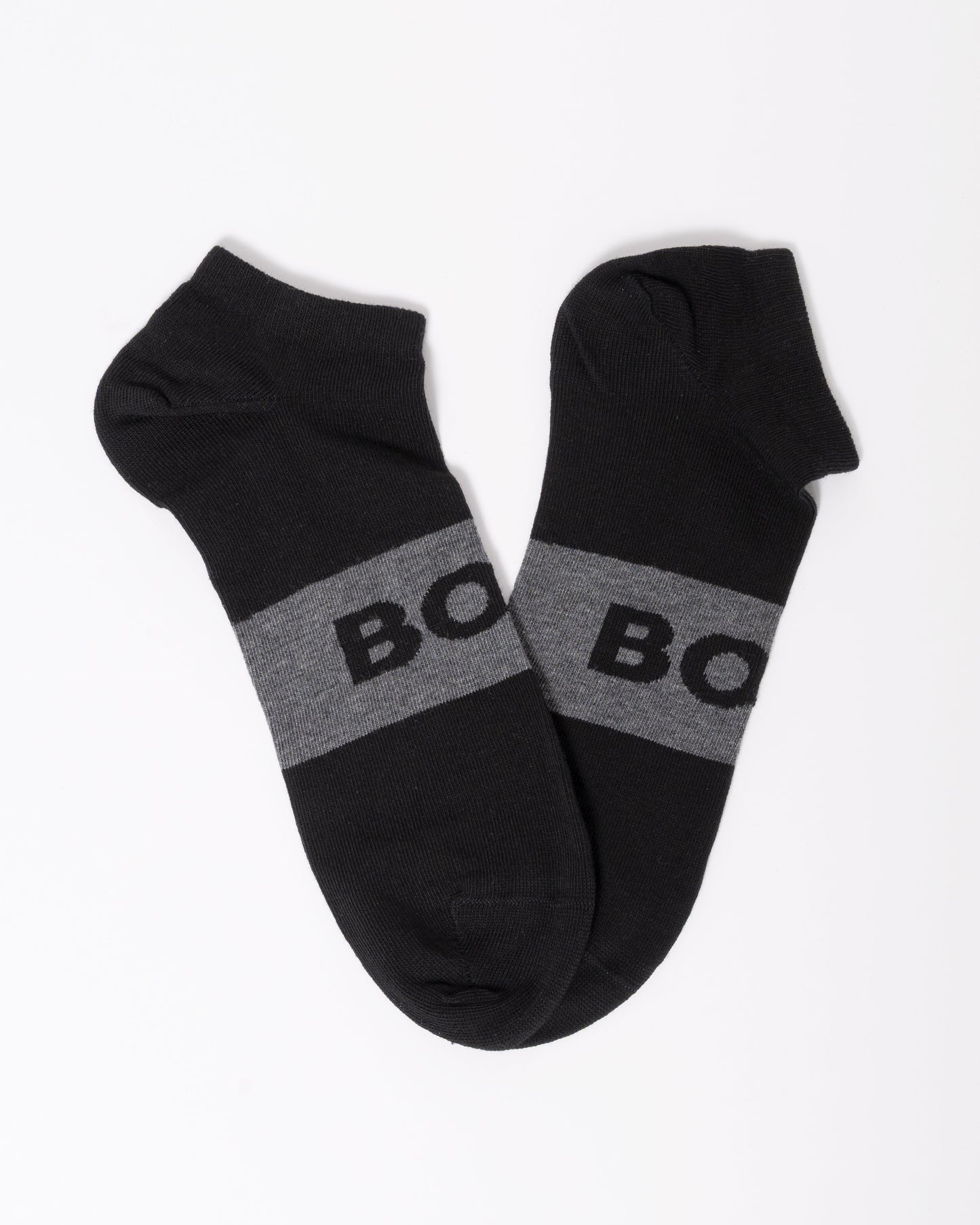 BOSS Orange 2-Pack Mens Ankle-Length Socks in Stretch Fabric - Black 001
