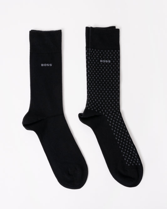 BOSS Orange 2-Pack RS Minipattern CC Mens Socks - Black 001