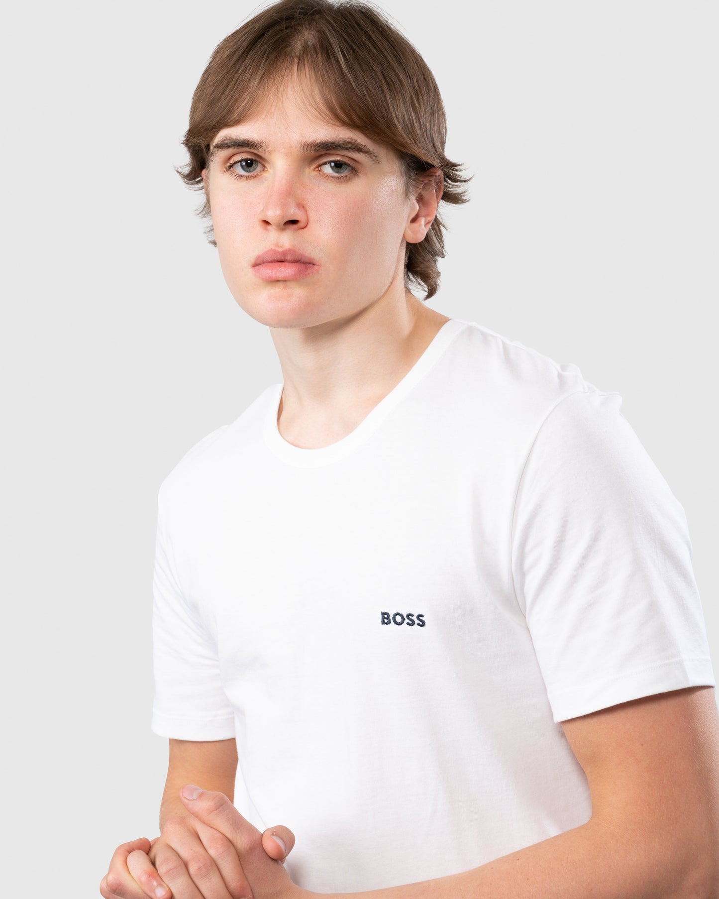 BOSS Orange 3 Pack Classic Regular Fit Crew Neck Mens T-Shirts NOS - White/Navy/Black 984