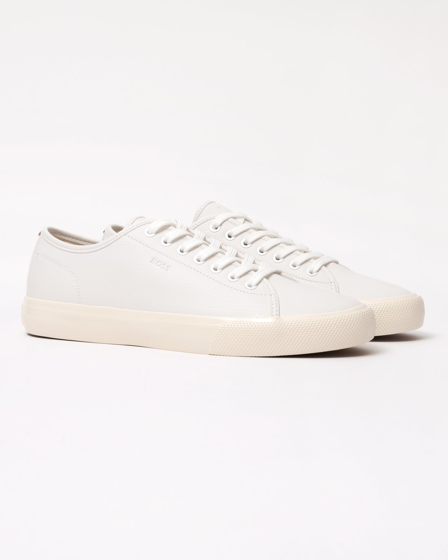 BOSS Orange Aiden Tenn Mens Low Top Trainers in Grained Faux Leather - Natural 102