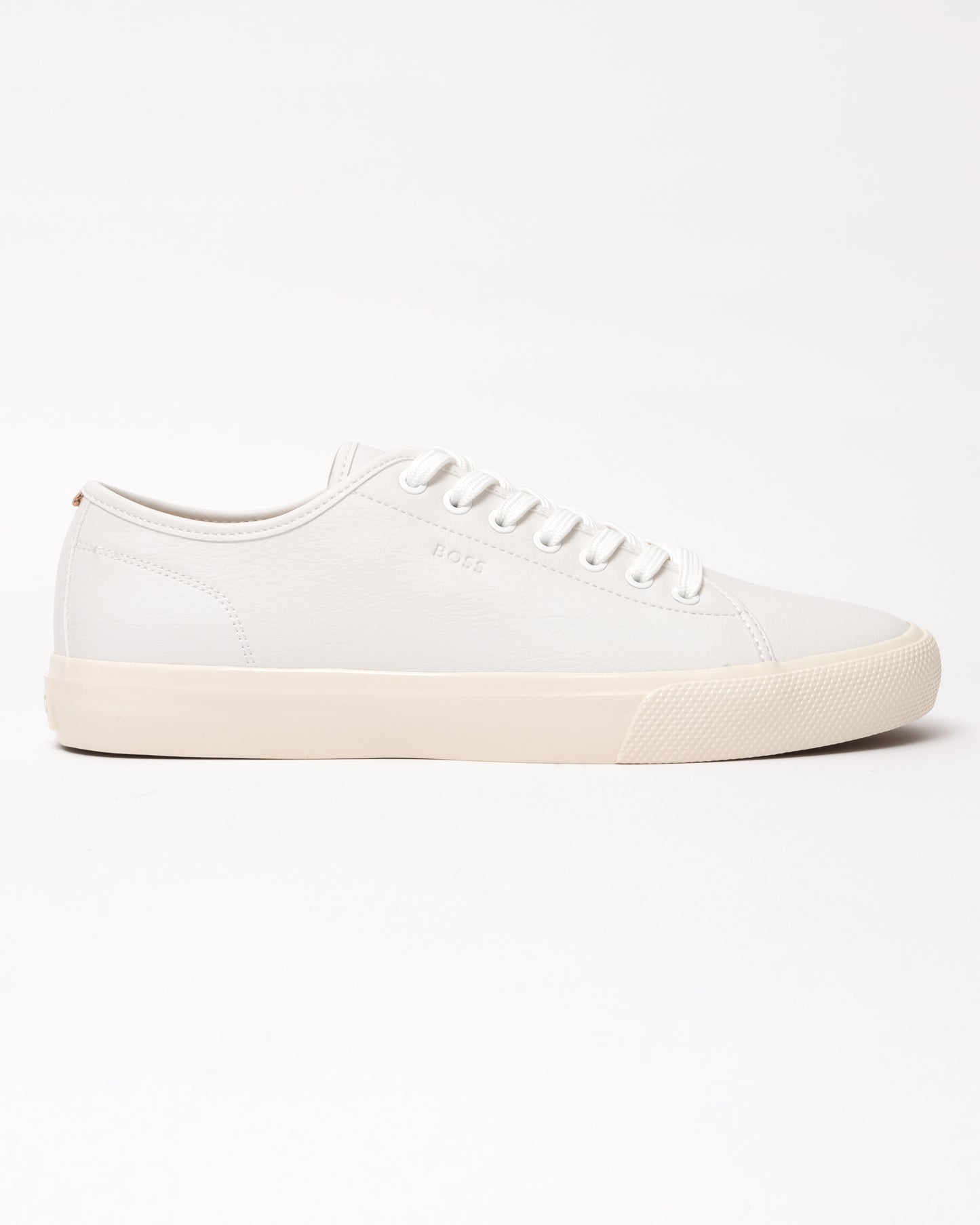 BOSS Orange Aiden Tenn Mens Low Top Trainers in Grained Faux Leather - Natural 102