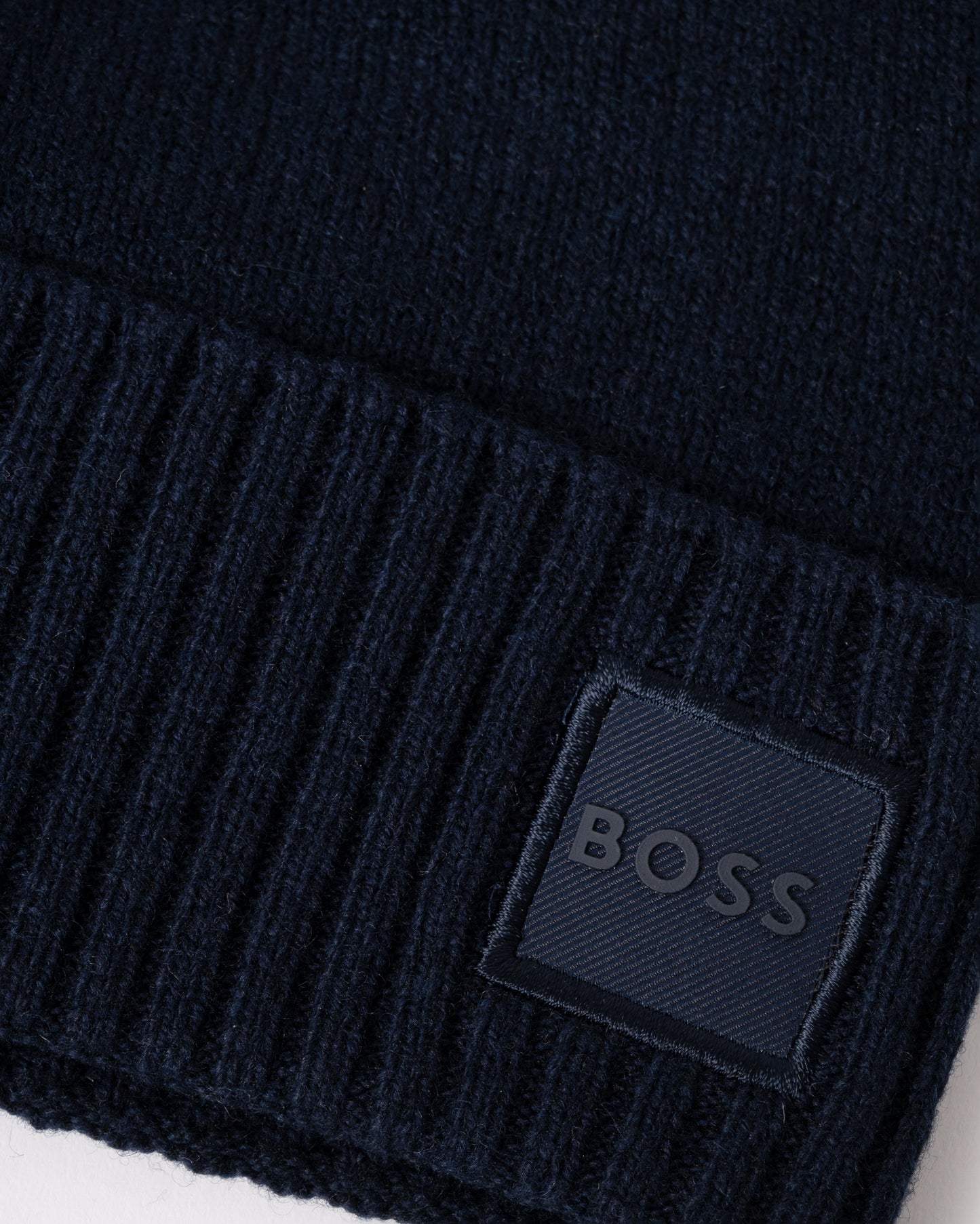 BOSS Orange Akaio R Mens Beanie with Logo Label - Dark Blue 404