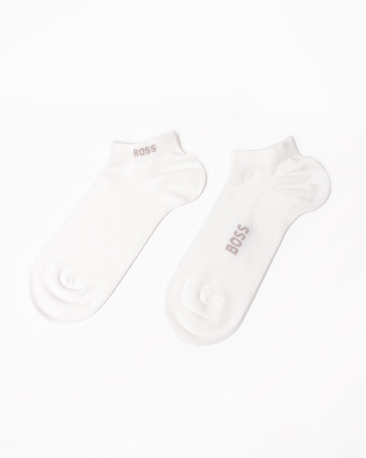 BOSS Orange Ankle Socks in a Bamboo-Viscose Blend - White 100